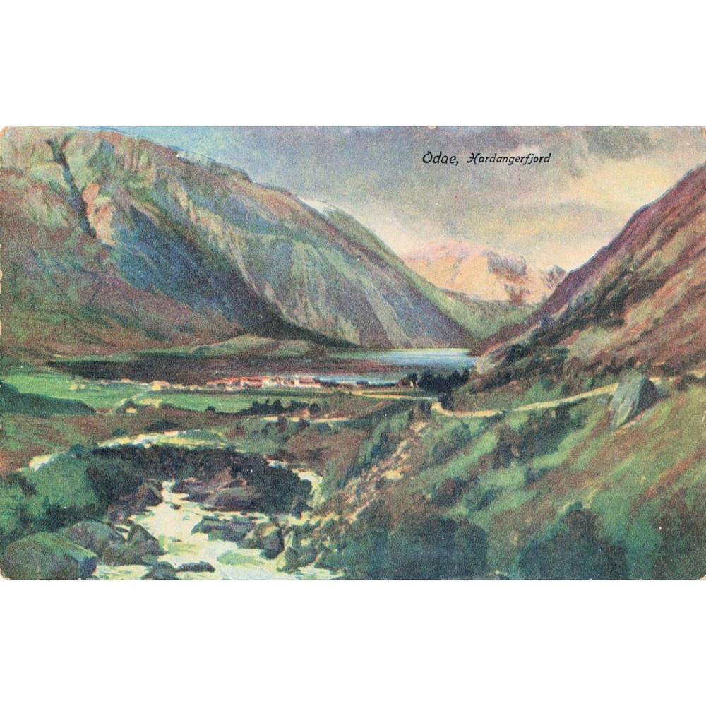 Odae Odda Hardangerfjord Norway Mountain Valley Rotograph Divided Back Postcard